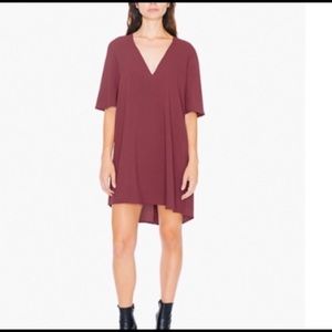 SOLD American Apparel XS Cran V-Neck Crepe Dress